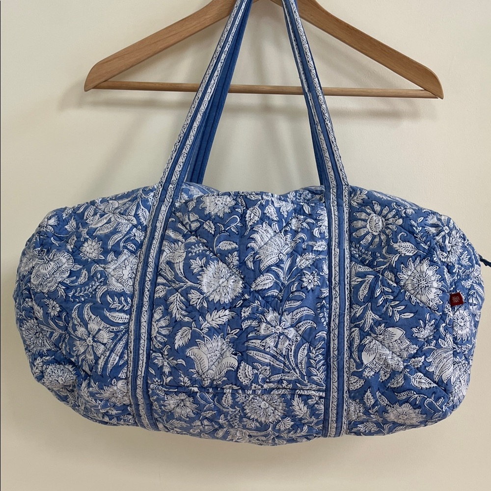 Floral Blue Tote/Duffle Bag